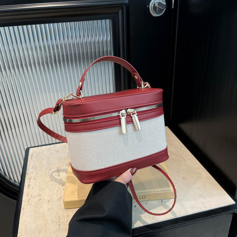 WoChic Leather and Fabric Crossbody Bag