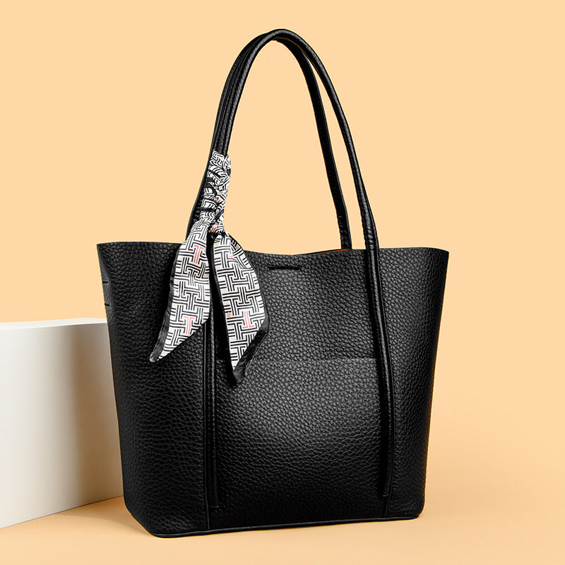 Textured Leather Tote Bag