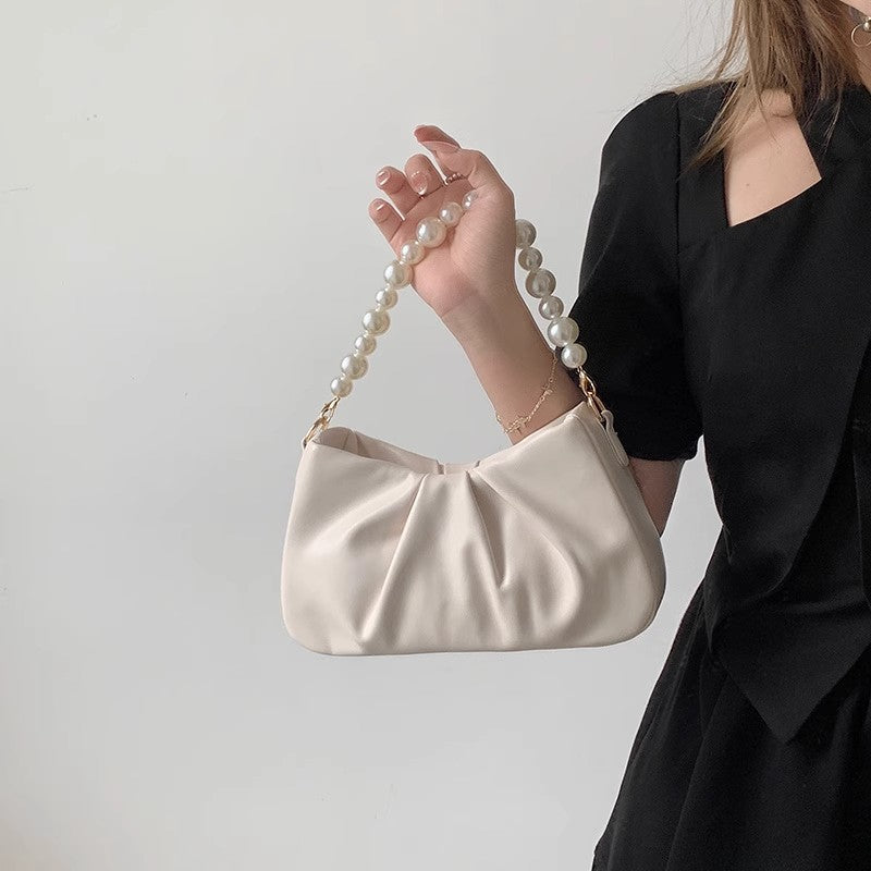 Elegant Pearl-Accent Sling Bag