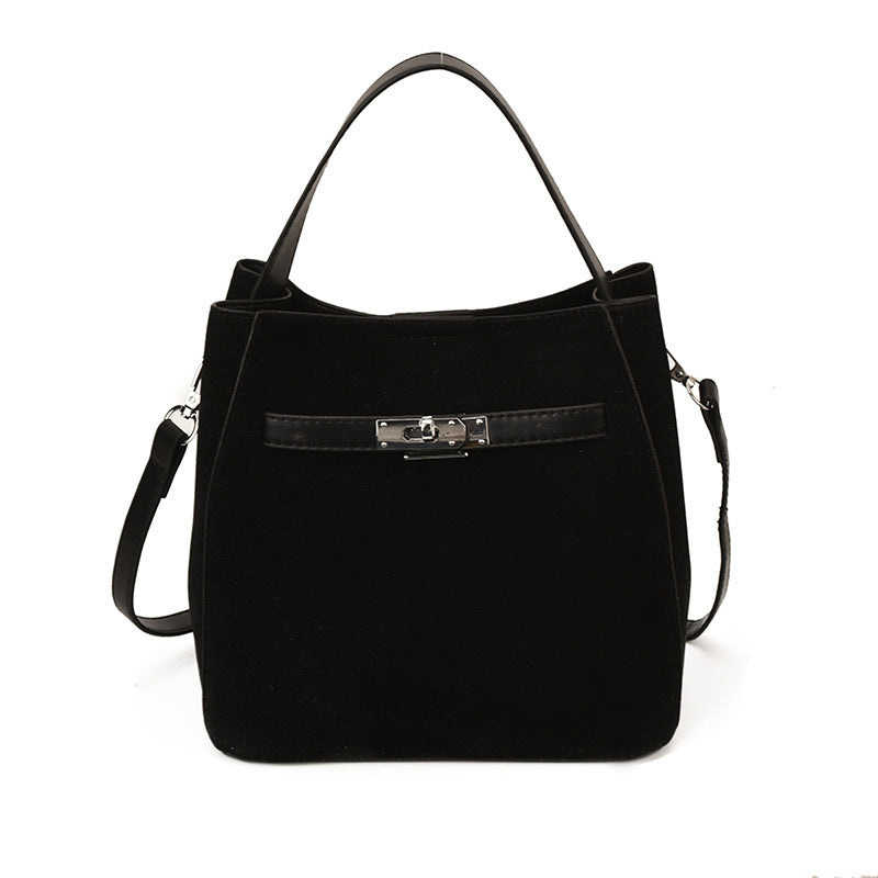 Ladies elegant suede tote bag-https://detail.1688.com/offer/993248874055.html-Calm Wears-Black-nothing-Calm Wears