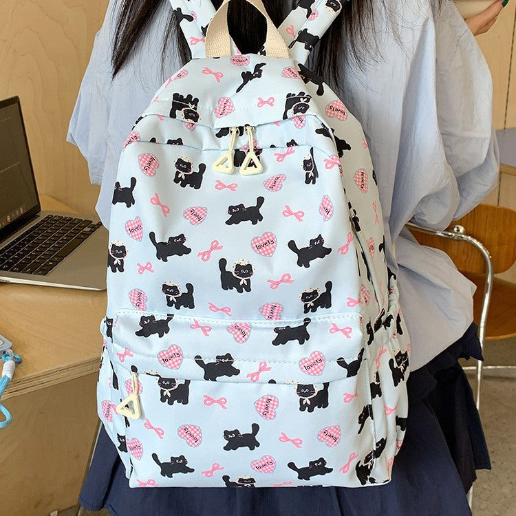 Playful backpack with cat design