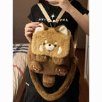 Plush backpack with animal design