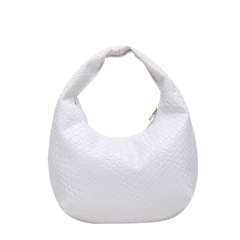 Textured Faux Leather Hobo Bag