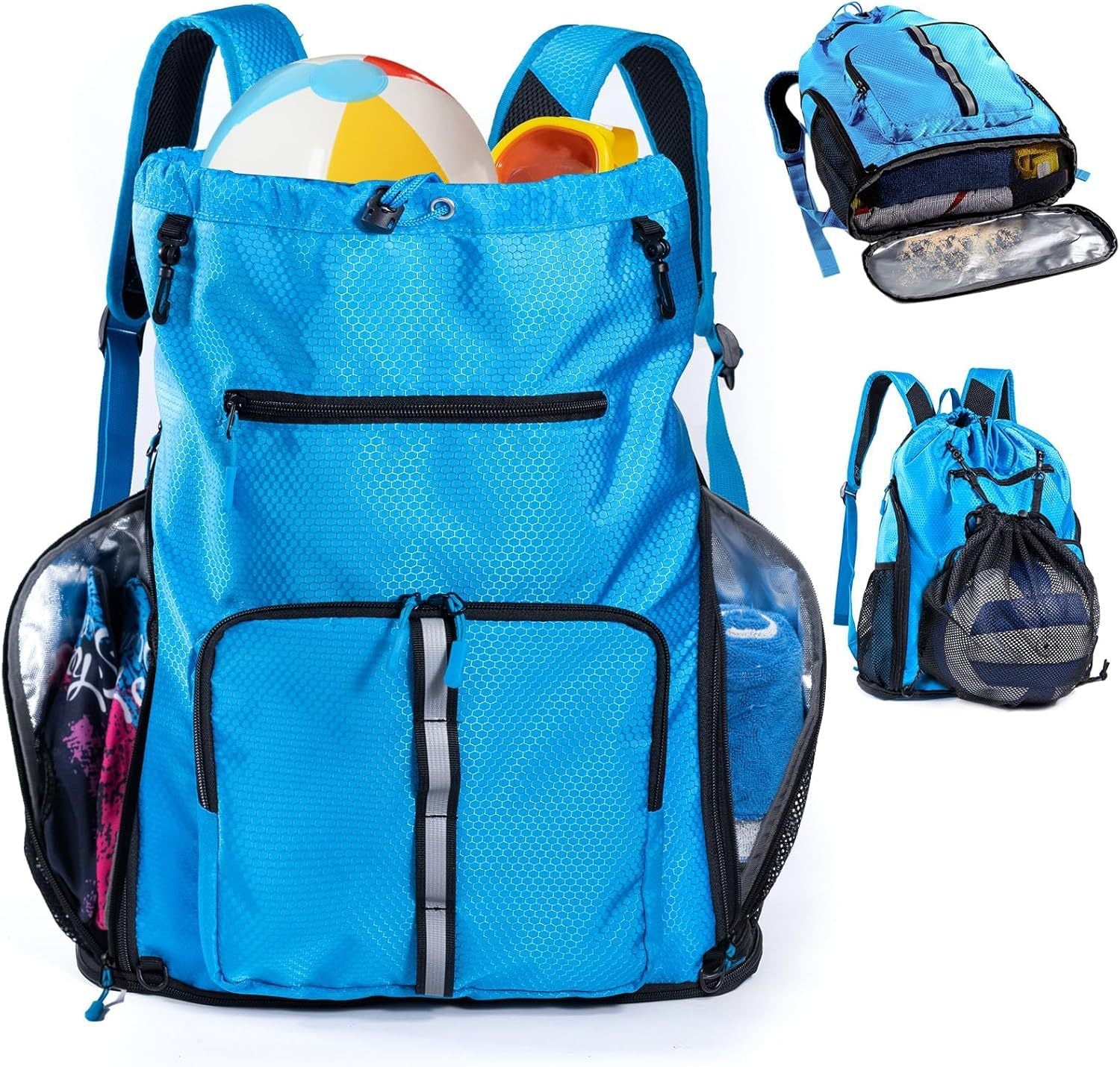 Multifunctional leisure backpack with special compartments for towels and sports accessories-https://detail.1688.com/offer/969324917727.html-Calm Wears-Blue-6*17*20 inch-Calm Wears