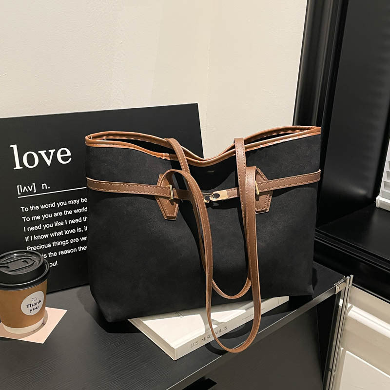 Women versatile tote bag made of soft suede-https://detail.1688.com/offer/1030214569567.html-Calm Wears-Black-nothing-Calm Wears