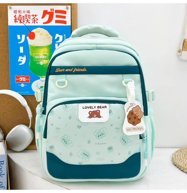 Cute Animal-Themed School Backpack-https://detail.1688.com/offer/1060090753209.html-Calm Wears-Green-Calm Wears