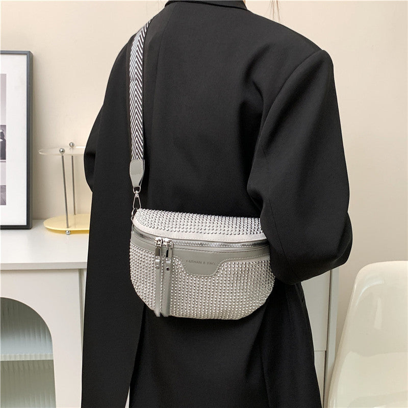 Stylish Rhinestone Embellished Mini Crossbody Bag