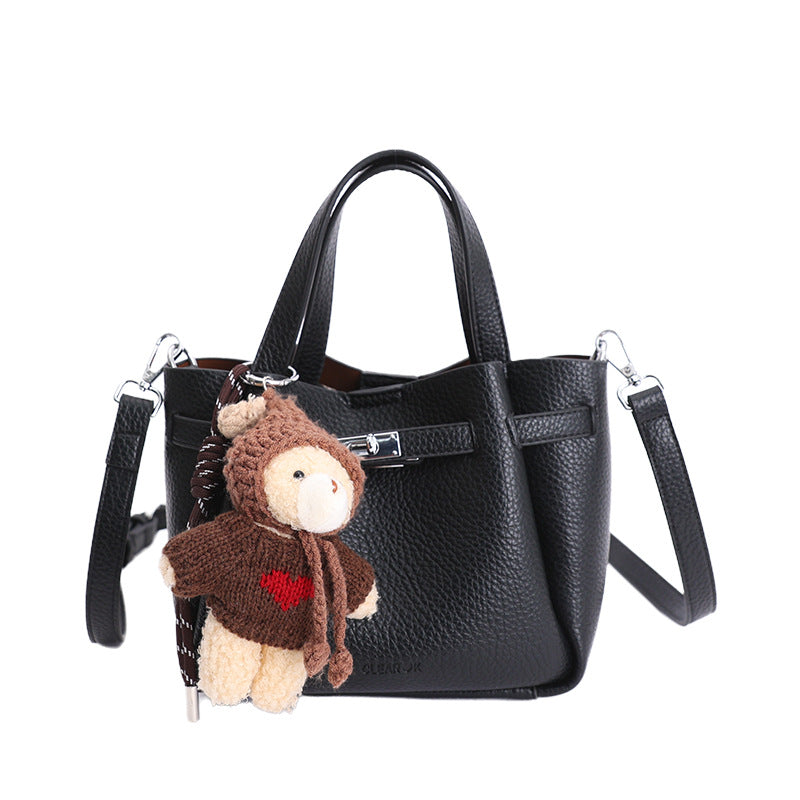 Women’s Mini Handbag with Cute Plush Pendant