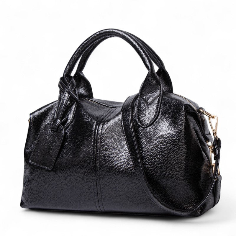 Textured Leather Shoulder Handbag-dione couture20260420-Calm Wears-Black-Calm Wears