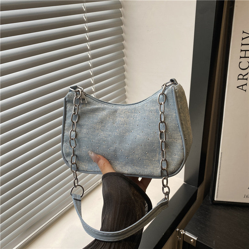 Vintage-Inspired Denim Hobo Bag