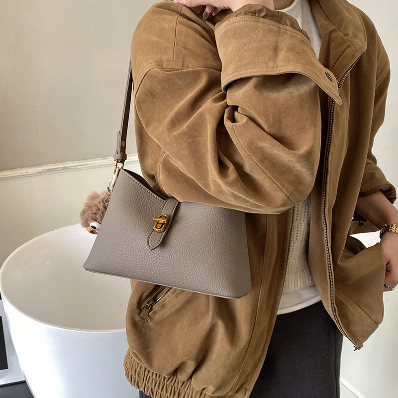 Women's multifunctional shoulder bag with playful charm-https://detail.1688.com/offer/1002505571271.html-Calm Wears-Gray-Size: without pendant-Calm Wears