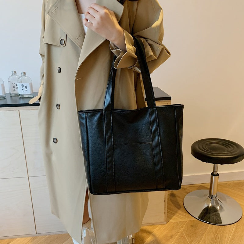 Classic Faux Leather Tote Bag