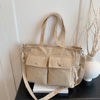 WoSpacious Corduroy Utility Tote Bag