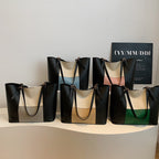 Women's spacious tote bag with elegant color block details-https://detail.1688.com/offer/940166356746.html-Calm Wears-Green-nothing-Calm Wears