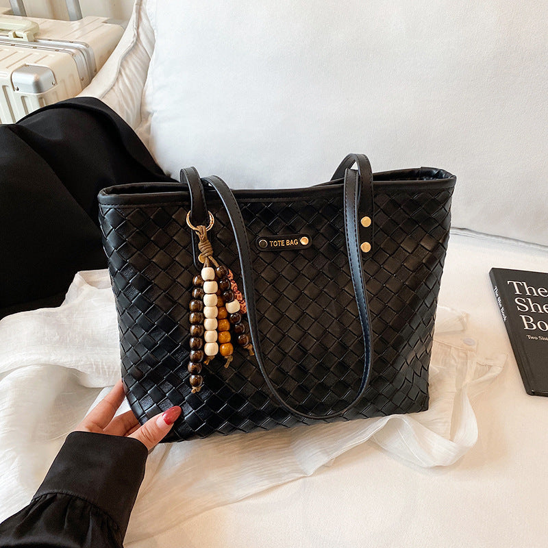 Ladies elegant braided Tote Bag-https://detail.1688.com/offer/964410202280.html-Calm Wears-Braun-Size: Single package without tag-Calm Wears