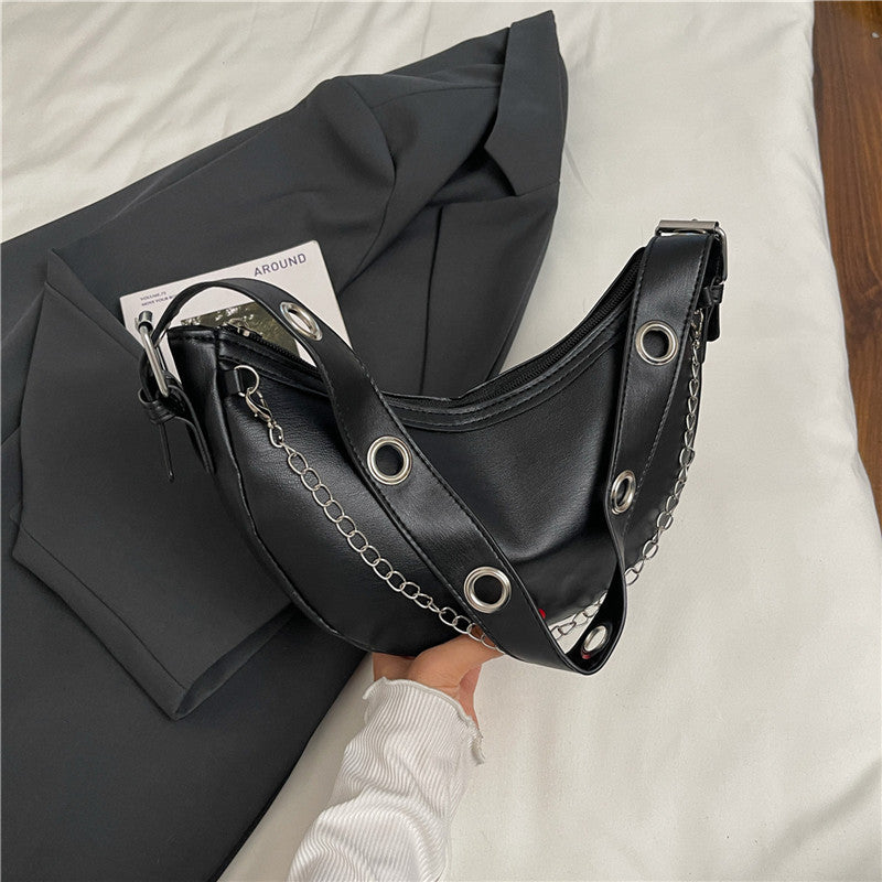 Modern Chain-Handled Hobo Bag