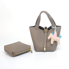 Women's hobo bag with removable mini organizer and charming animal pendant