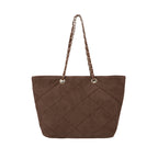 WoQuilted Suede Shopping Tote
