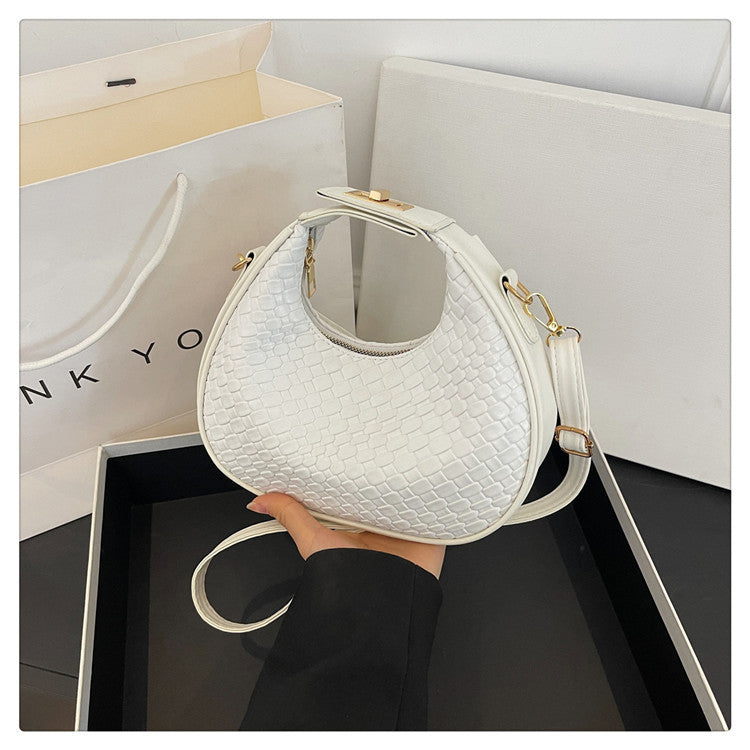 Textured Leather Hobo Bag