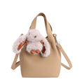 Women's mini handbag with detachable plush charm