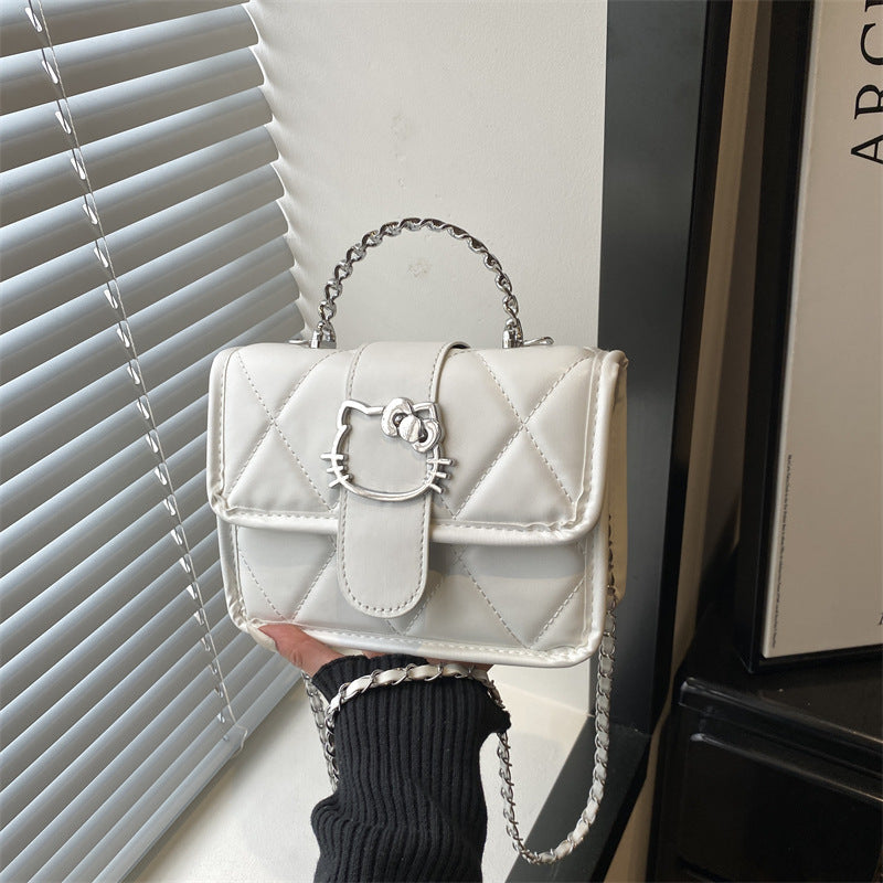Ladies mini handbag with decorative quilting and playful cat motif-https://detail.1688.com/offer/1050860292349.html-Calm Wears-White-nothing-Calm Wears