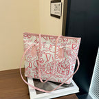 WoArtistic Graphic Print Shoulder Tote Bag