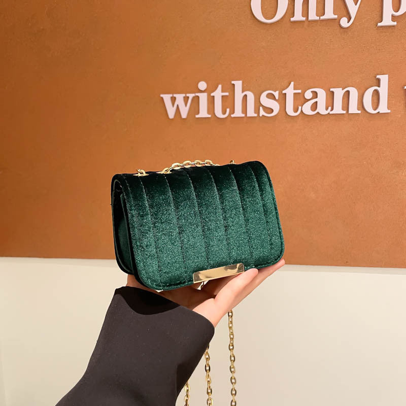 Elegant Quilted Velvet Crossbody Bag