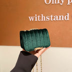 Elegant Quilted Velvet Crossbody Bag