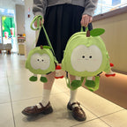 Plush Backpack in Cheerful Apple Design