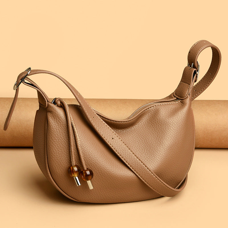 Casual Textured Leather Sling Bag