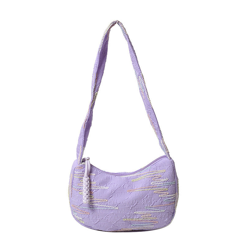 Textured Fabric Shoulder Bag