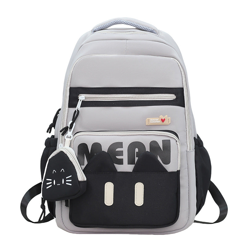 Cute Cat-Inspired School Backpack-https://detail.1688.com/offer/941238477041.html-Calm Wears-Black-Calm Wears