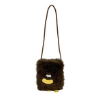 Plush shoulder bag with unique character design