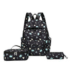 Stylish backpack with separate lunch container and pencil case