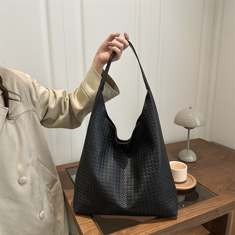 Textured Fabric Slouchy Tote Bag