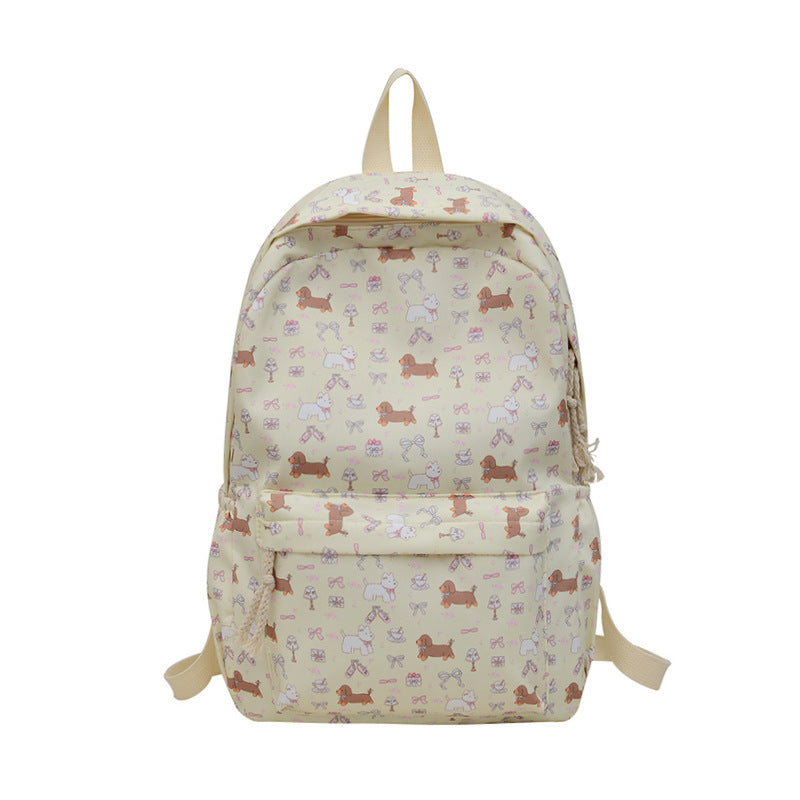 Playful Dog Patterned Backpack