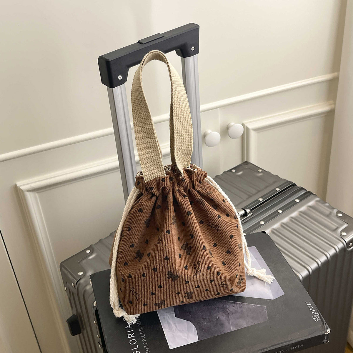 Textured Drawstring Mini Pouch