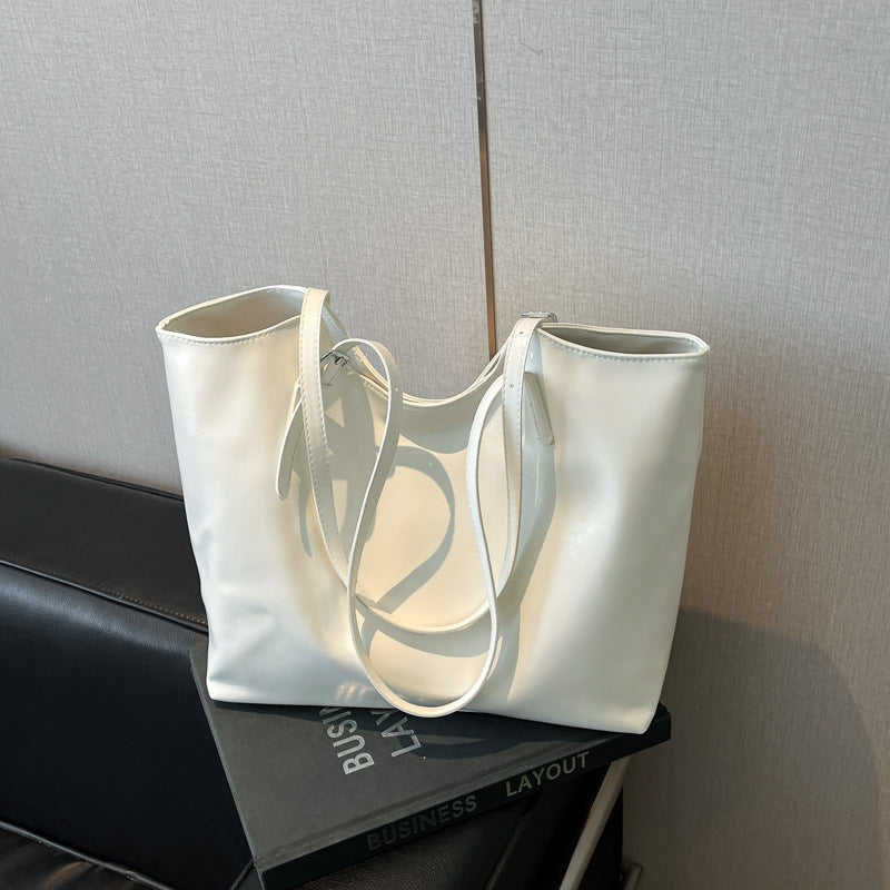 Women's stylish tote bag with practical inner pockets-https://detail.1688.com/offer/914664890411.html-Calm Wears-White-nothing-Calm Wears