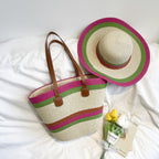 WoColorful Straw Beach Tote Bag