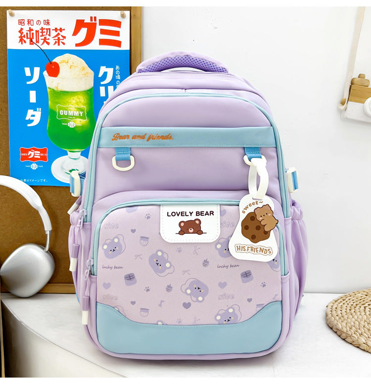 Cute Animal-Themed School Backpack-https://detail.1688.com/offer/1060090753209.html-Calm Wears-Purple-Calm Wears