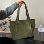 Corduroy Multi-Pocket Tote Bag Calm Wears
