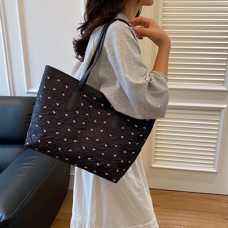Quilted Tote Bag with Pattern