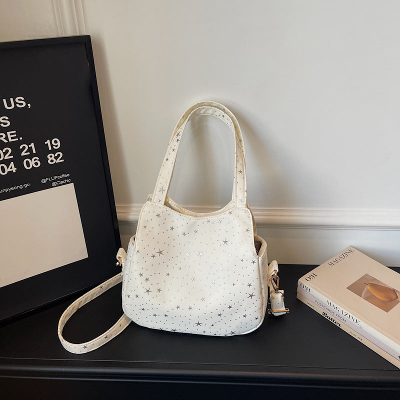 WoStar-Patterned Canvas Hobo Bag