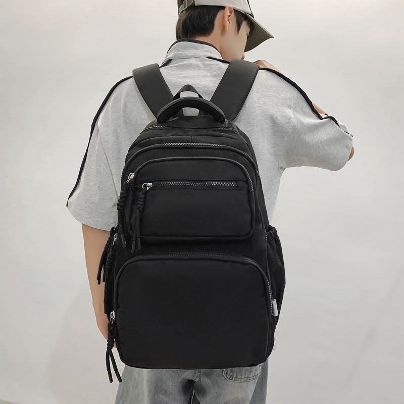 Leisure backpack with multiple compartments and ergonomic carrying system