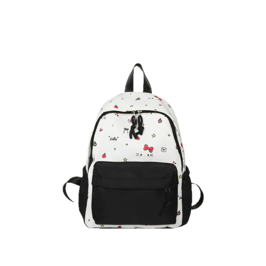Cute everyday backpack with embroidered bows
