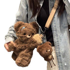 Cute plush shoulder bag with animal motif