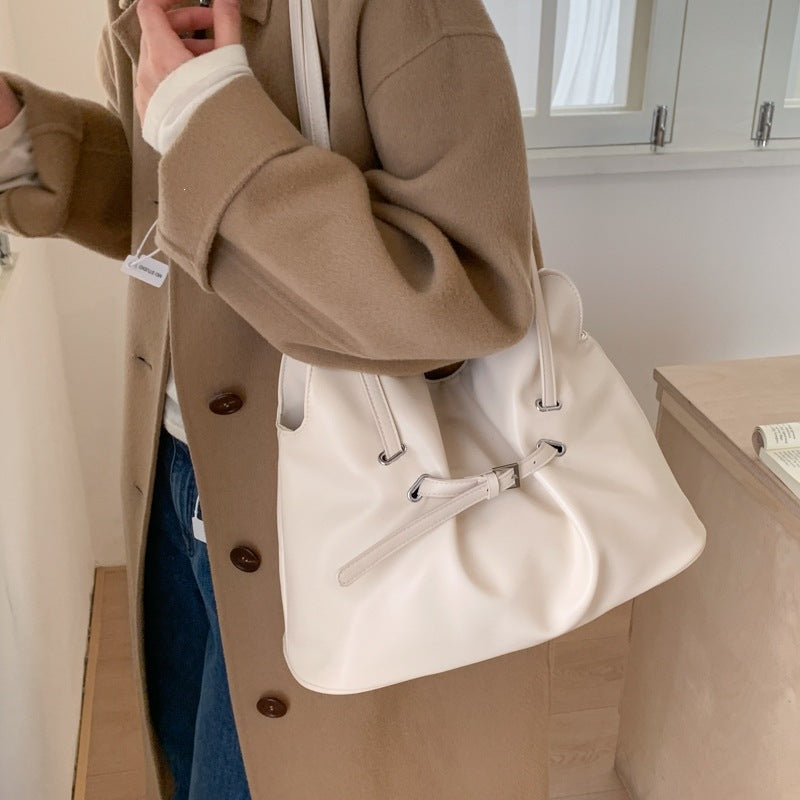 Women's shoulder bag made of high-quality synthetic leather with adjustable drawstring-https://detail.1688.com/offer/1032927466117.html-Calm Wears-Braun-nothing-Calm Wears