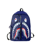 Backpack with Elaborately Designed Shark Motif