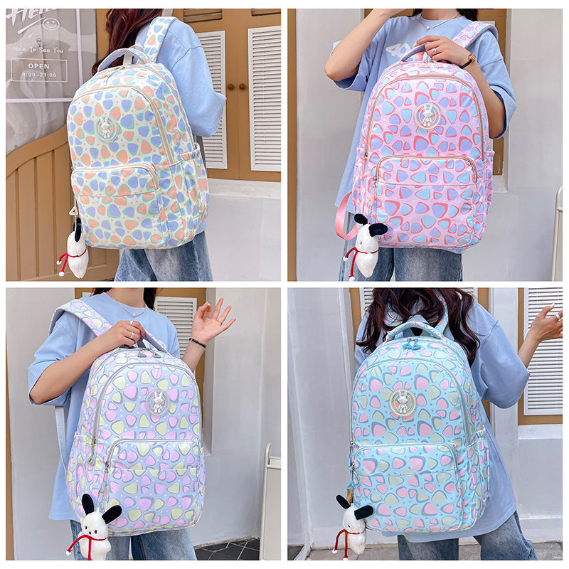 Cheerful school backpack with unique patterns and practical compartments