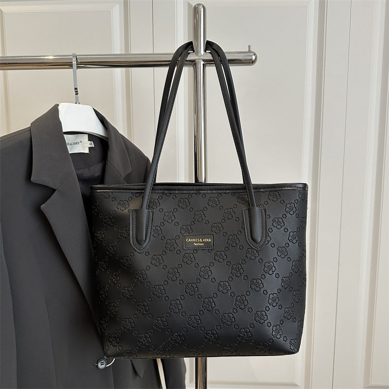 Floral Embossed Tote Bag
